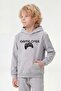 Hooded Kangaroo Pocket Sweatshirt for Boys with Print Detail - 4