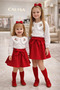 Girl's Red Skirt and Embroidered Shirt Set, Ages 2-12 |   Stylish Top and Bottom Combination |   Eid Celebration |   April 23 - 6