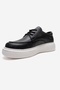 Mareon Black Skin Genuine Leather Lace-Up Women's Casual Shoes - 6