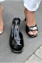 Arinor Heeled Slippers Black Patent Leather - 2