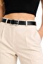 Women's Belted Hook Closure High Waist Palazzo Trousers - 3