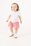 Baby Girl Summer Gofre Stretch Fabric Shirt Striped Shorts 2-Piece Set - 6