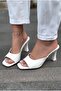 Arinor Heeled Slippers White Patent Leather