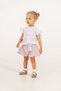 Baby Girl Summer Gofre Stretch Fabric Shirt Striped Shorts 2-Piece Set - 5