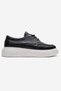 Mareon Black Skin Genuine Leather Lace-Up Women's Casual Shoes - 4