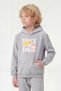Hooded Kangaroo Pocket Sweatshirt for Boys with Print Detail - 2