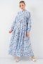 Women's Patterned Hijab Dress Blue 1153