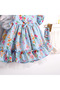 Baby Girl Blue Dress with Floral Print and Tulip Detail on the Back, 2-Piece Set - 7