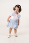 Baby Girl Summer Gofre Stretchy Fabric Bow Detailed Skirt Shorts Set