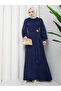 Women's Brochette-Detained Premium Jacquard Satin Fabric Tunic Dress - 5