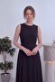 Women's Waist Detailed Midi Length Flared Dress Khaki, Black - 4