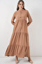 Women's Collar Lace-Up Dress 1397 D.Mink - 3
