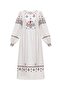 Colorful Ethnic Embroidered Linen Dress - 6