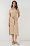 Women's Short Sleeve Dress 1376 - Beige - 2