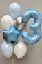 Light Blue 3 Year Old Number Balloon Set Blue Star Foil Birthday & Special Day Decoration Balloon Bouquet