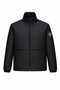 Men's Black Jacket Regular Fit Stand Collar Zippered Modern Style Seasonal Coat - 2