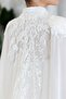 New Generation Wedding Dress with Cape-White Kaftan-Bindalli-Chiffon Kaftan-White Lace China Dress - 3