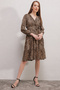 Women's Double Breasted Collared Dress 1379 - A.Beige - 5