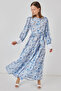 Women's Belted Long Dress 1395 Blue