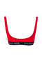 Women's Red U-Neck Bralette Bikini Top - 2
