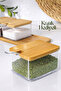 Set of 3 Bamboo Lid Spice Containers – Organizer with Spoon Stand – Bpa Free - 4