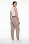 Women's Mink Summer Pants with Elastic Waist and Leg Detail - 4