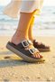 Women's Platform Eva Slippers with Gold Chain Buckle, Daisy Butterfly Charm, Wedge Sole Summer Sandals - 5