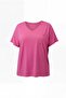 Women's Plus Size V-Neck Pocket Breathable Fabric Loose Pink Blouse - 7