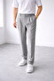 Men's Gray Loose Fit Pleated Fabric Trousers