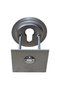 Square Steel Door Badge Lock Safety Mirror Metal Protection Cover Set Satin Gray - 2