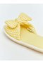 Yellow Bow Detailed Women's House Slippers - 5