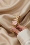 Women's Steel Watch Gold Color Pink Special Dial Luxury Elegant Round Women's Wristwatch Limited Edition - 3