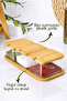Set of 3 Bamboo Lid Spice Containers – Organizer with Spoon Stand – Bpa Free - 2