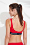 Women's Red U-Neck Bralette Bikini Top - 5