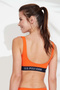 Women's Orange U-Neck Bralette Bikini Top - 5