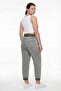 Women's Khaki Summer Trousers with Elastic Waist and Leg Detail - 4