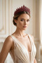 Crystal Stone Handcrafted Bridal Crown and Engagement Headpiece Special Design Princess Model - 3