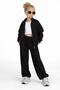 Girl's Zippered Tracksuit Set - Black Color (Set of 2) 01081 - 3