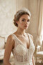Crystal and Bead Embellished Special Design Bridal Evening Dress Henna Crown - 3