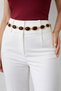 Colorful Detailed Plastic Beaded Women's Waist Belt with Gold Plated Waist Chain Detail and Adjustable Belt - 3