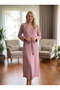 New Season Powder Stylish Lace Embroidered Summer Special Design Belted Melissa Dressing Gown