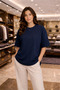 Women's Short-Sleeved Oversize Loose Fit Crew Neck T-Shirt Comfortable 100% Cotton Quality Basic T-Shirt - 2