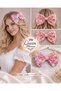 Luxury Design Large Shiny Sequin Bow with Led Light Automatic Buckle Women's Children's Hair Clip Pink