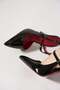 Yesun Side Open Women's Heeled Shoes Black Patent Leather Red - 3