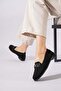 Setmor Stoned Miu Buckle Knitwear Women's Ballerina Black