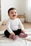 Dried Rose Organic Cotton Folded Unisex Newborn Socks - 3