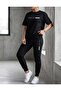 Sweatpants+T-Shirt Set Printed Oversize Black
