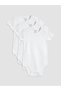 Lcw Baby White Crew Neck Baby Girl Snapback Bodysuit 3-Piece