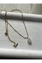 Raw Pink Quartz Stone Ball Detailed Steel Necklace Handmade