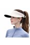 Women's Visor Hat Upf50+ Uv Protection Adjustable Summer Wide Brim Sun Hat Beige